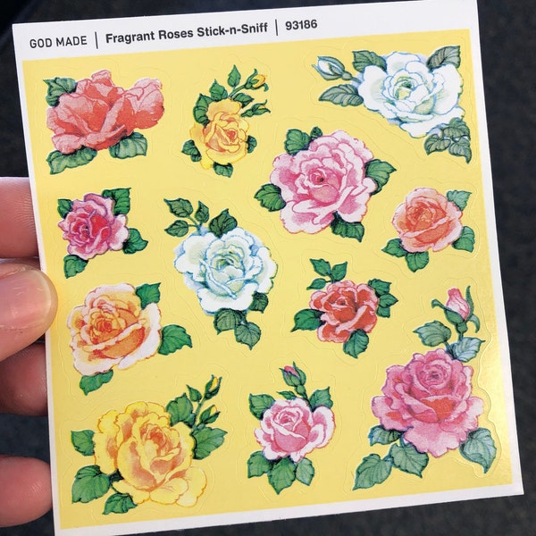 Scratch n Sniff Rose Flower Stickers Sheet