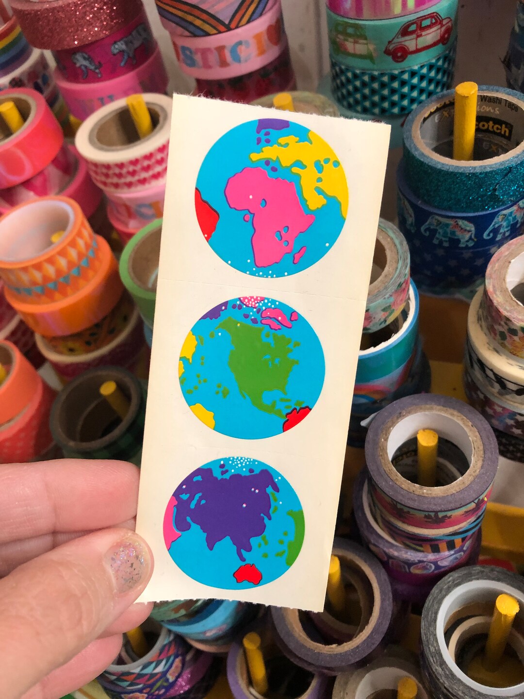 3 Vintage 1980s Earth Globe Mrs. Grossman's Stickers - Etsy