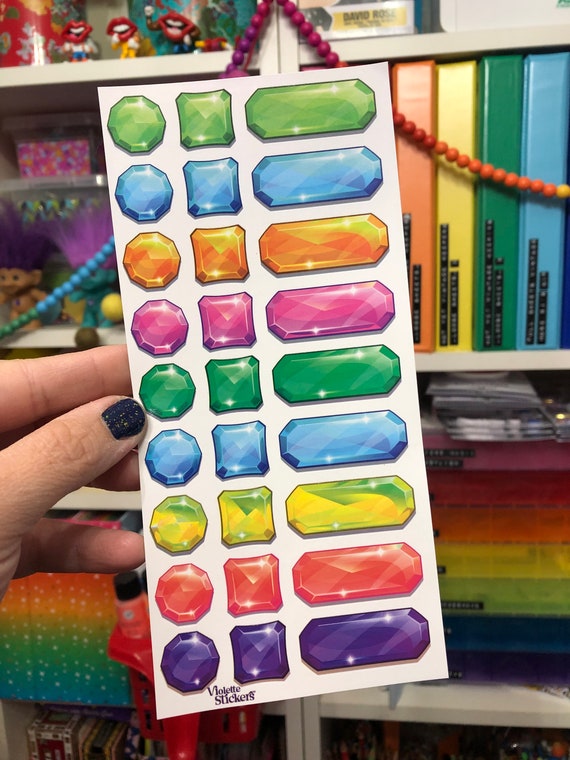 Rainbow Gemstone Stickers Sheet