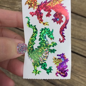 Hambly Sparkle Prismatic Dragon Stickers