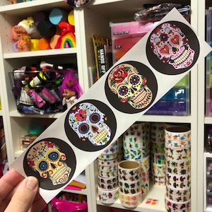 Set of 4 Day of the Dead Sugar Skull Stickers