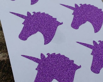 Purple Glitter Unicorn Stickers -Big Sheet!