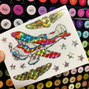 Rare Vintage Prism Rainbow Airplane II Sticker 1980s