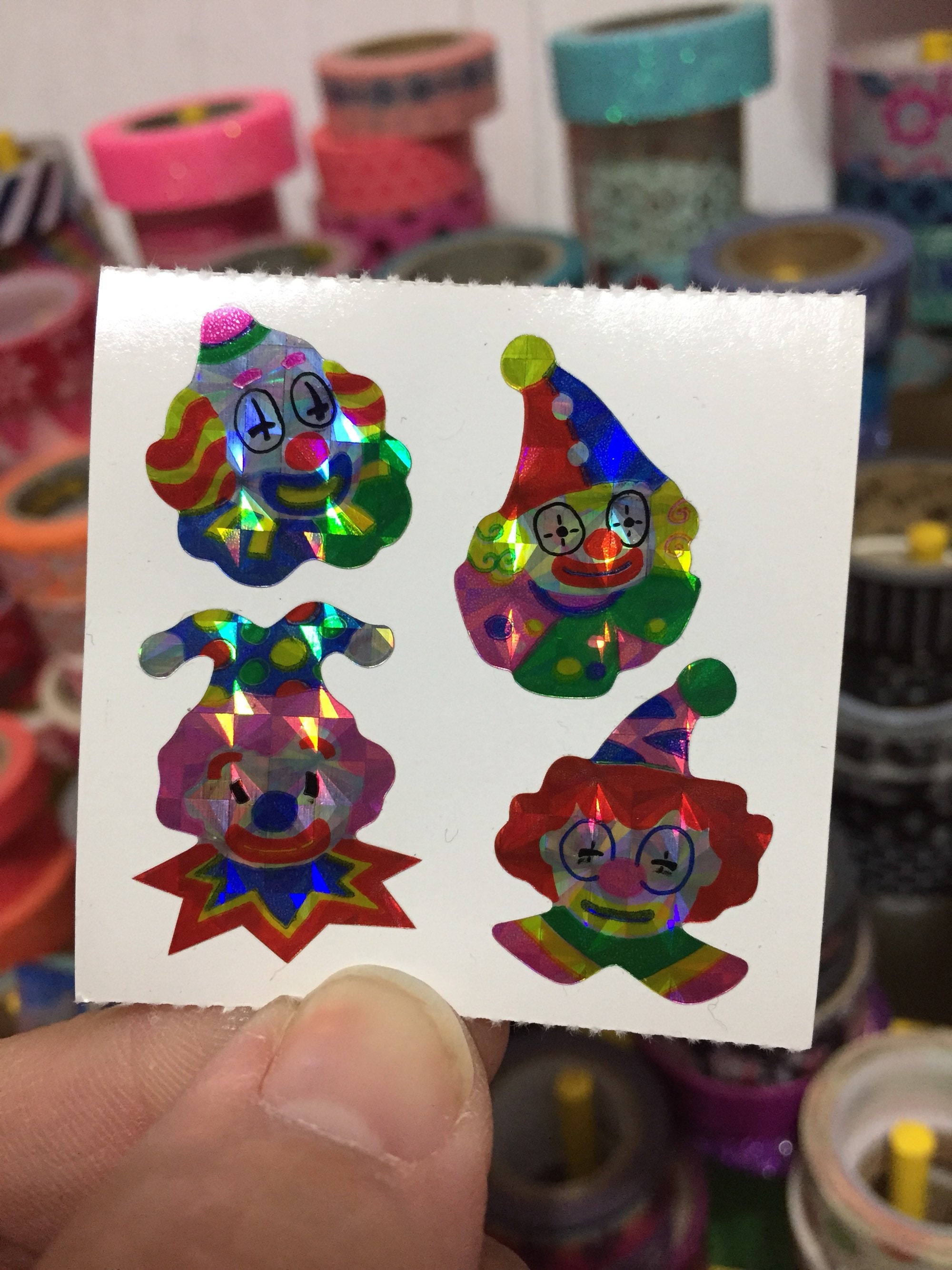 Sparkle Prismatic Rainbow Heart Stickers 