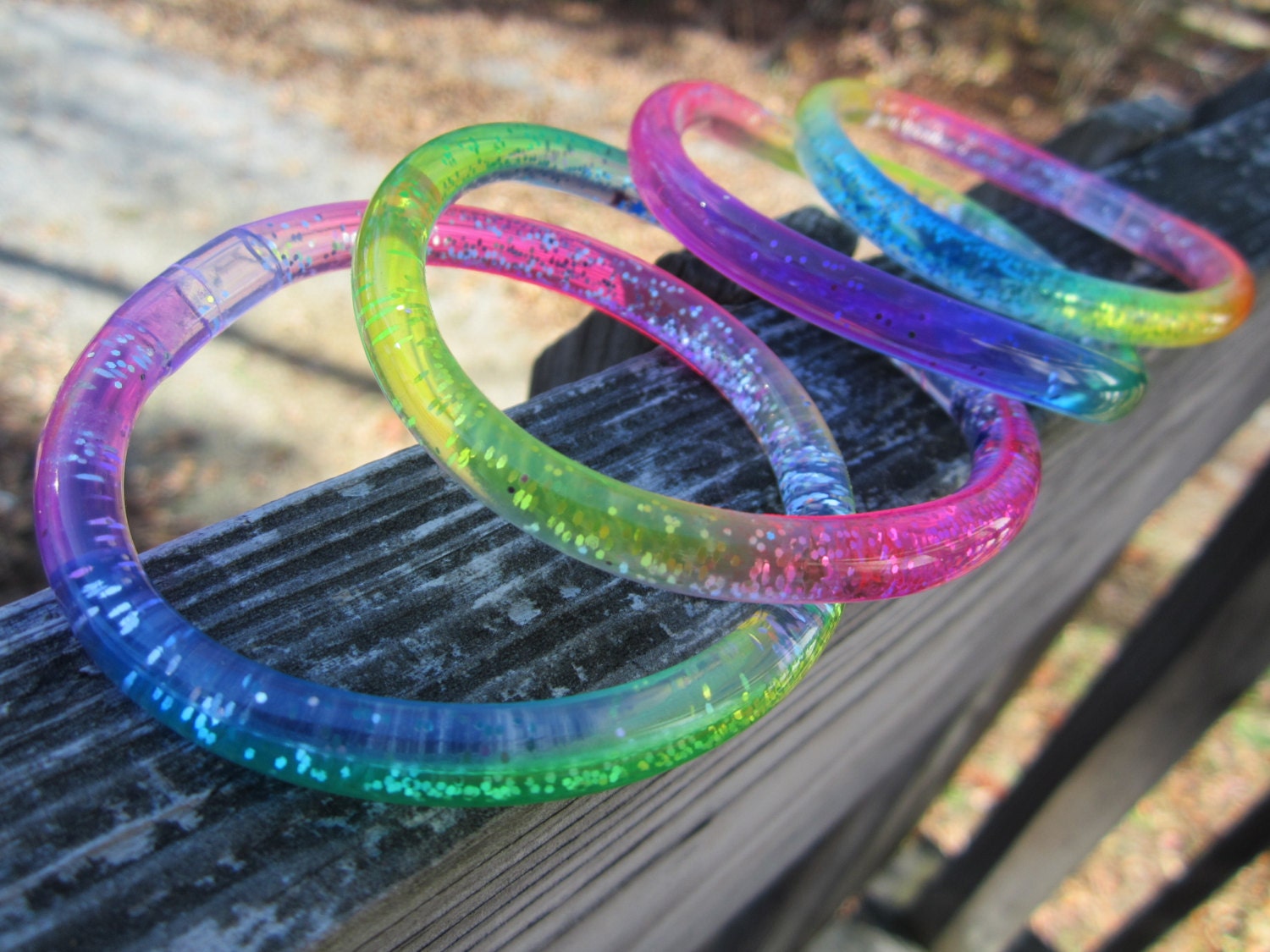 Retro Water Glitter Bracelets - Set of 4 - Etsy