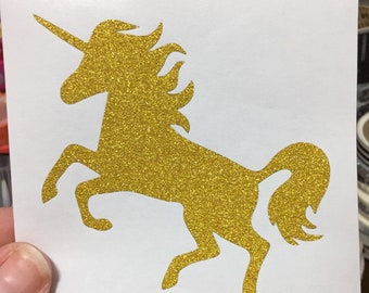 Big Gold Glitter Unicorn Sticker