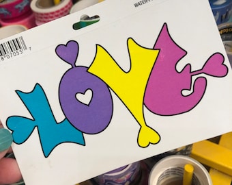 Vintage Groovy Love Hippie Sticker