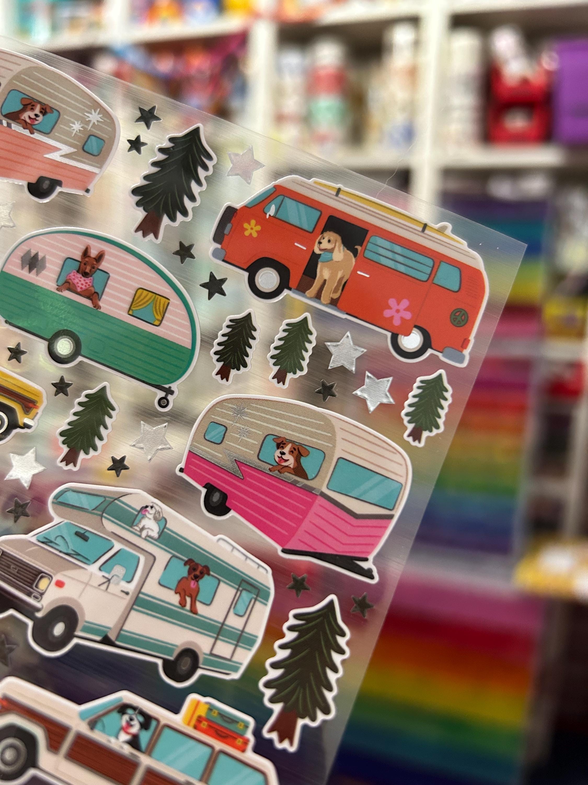 Camper Campervan Dog Road Trip Camping Stickers Sheet - Etsy