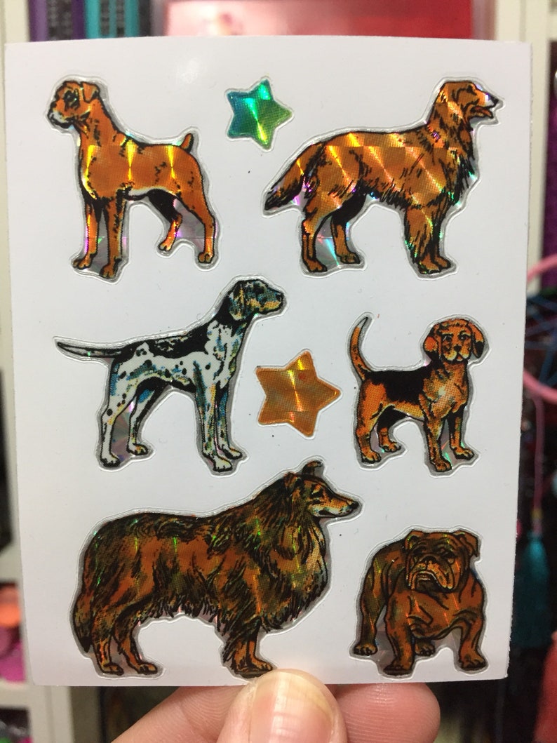 Vintage BJ Prism Dog Stickers 4 sheets image 2
