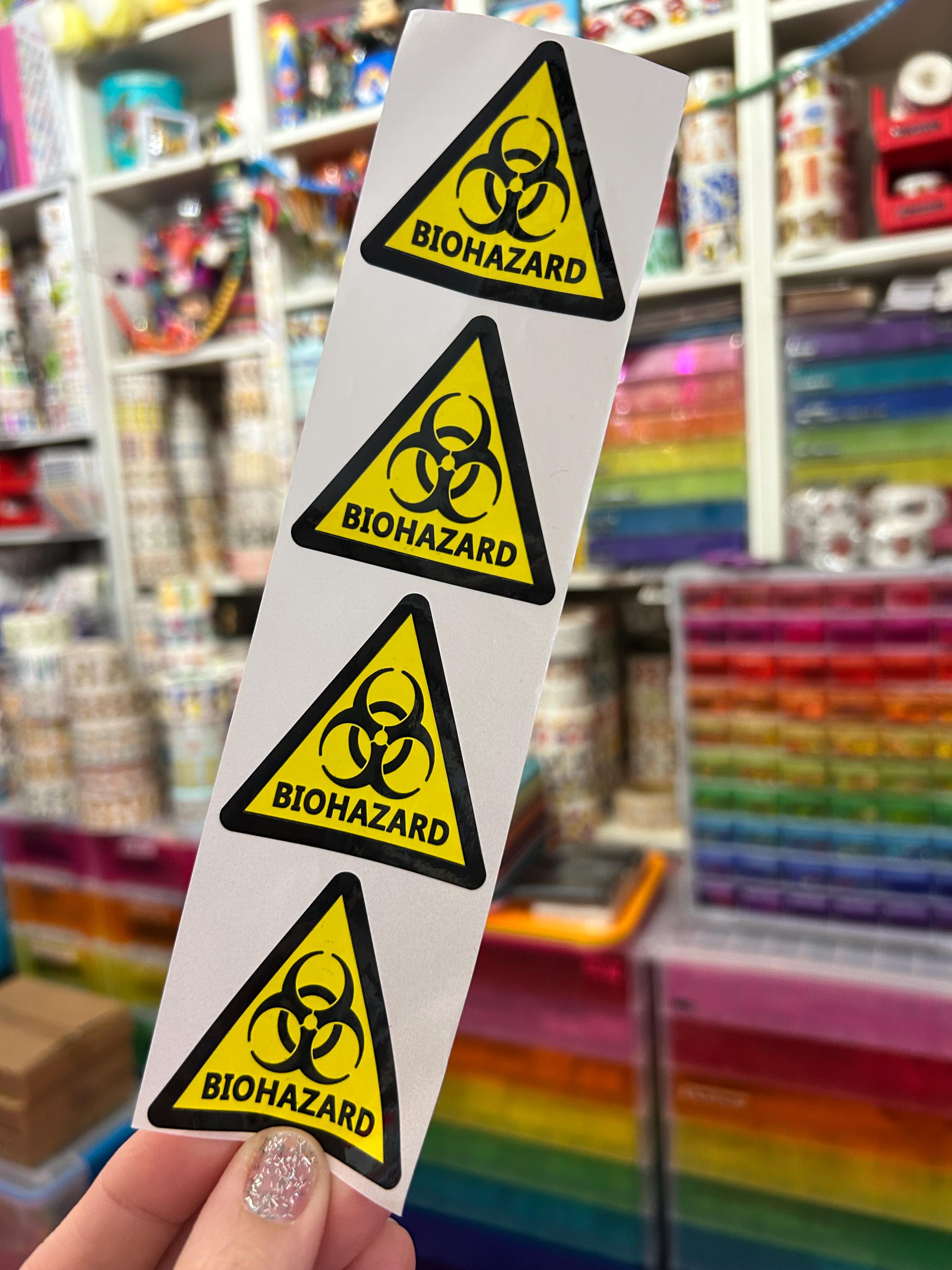 Set of 4 Yellow Biohazard Warning Danger Stickers - Etsy