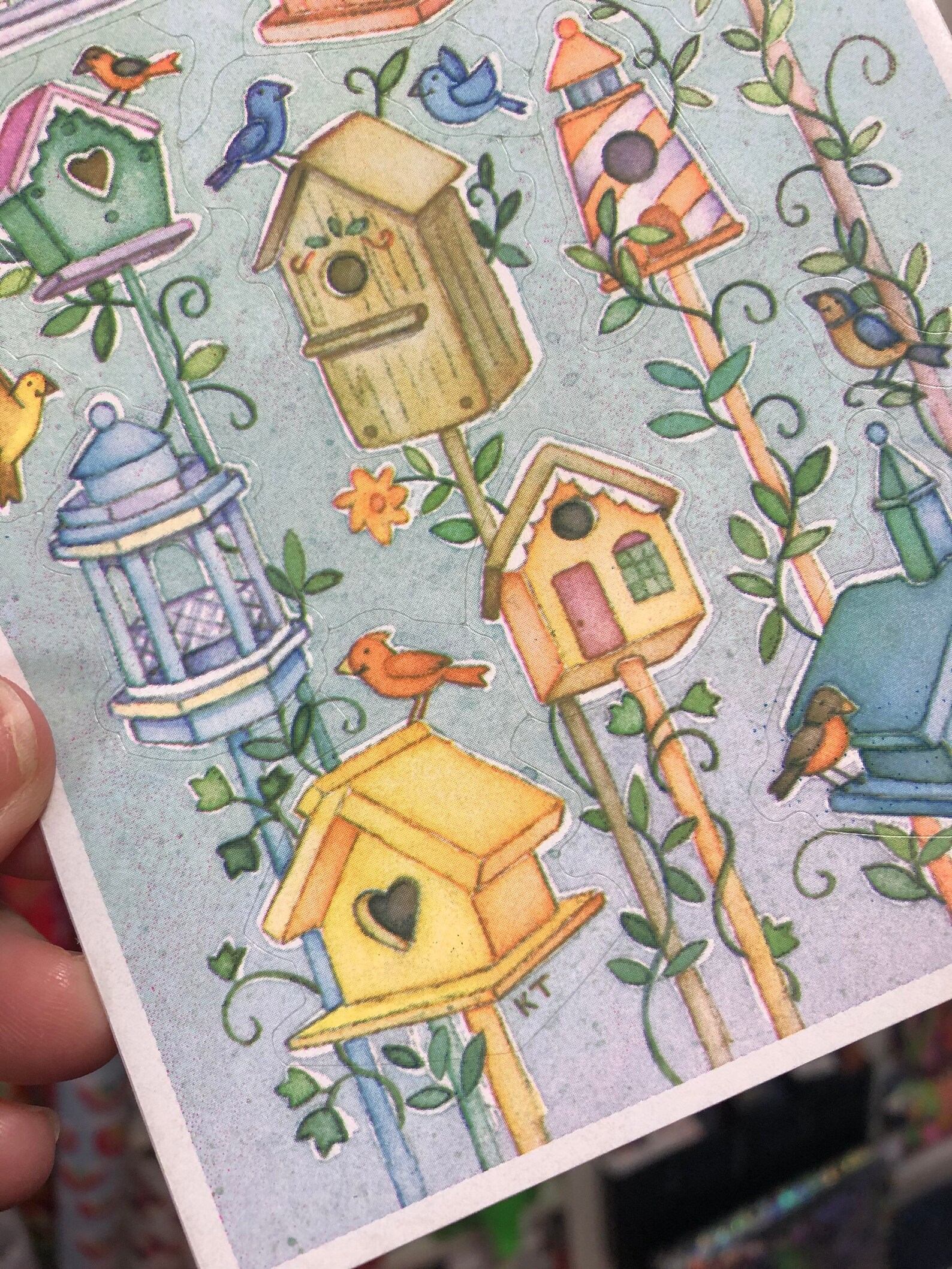 Ultra Rare Vintage Hallmark Birdhouse Bird Stickers Full Sheet Etsy