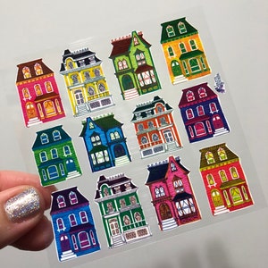 Rainbow San Francisco Houses Stickers Sheet