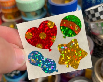 Hambly Sparkle Prismatic Rainbow Party Balloons Sticker
