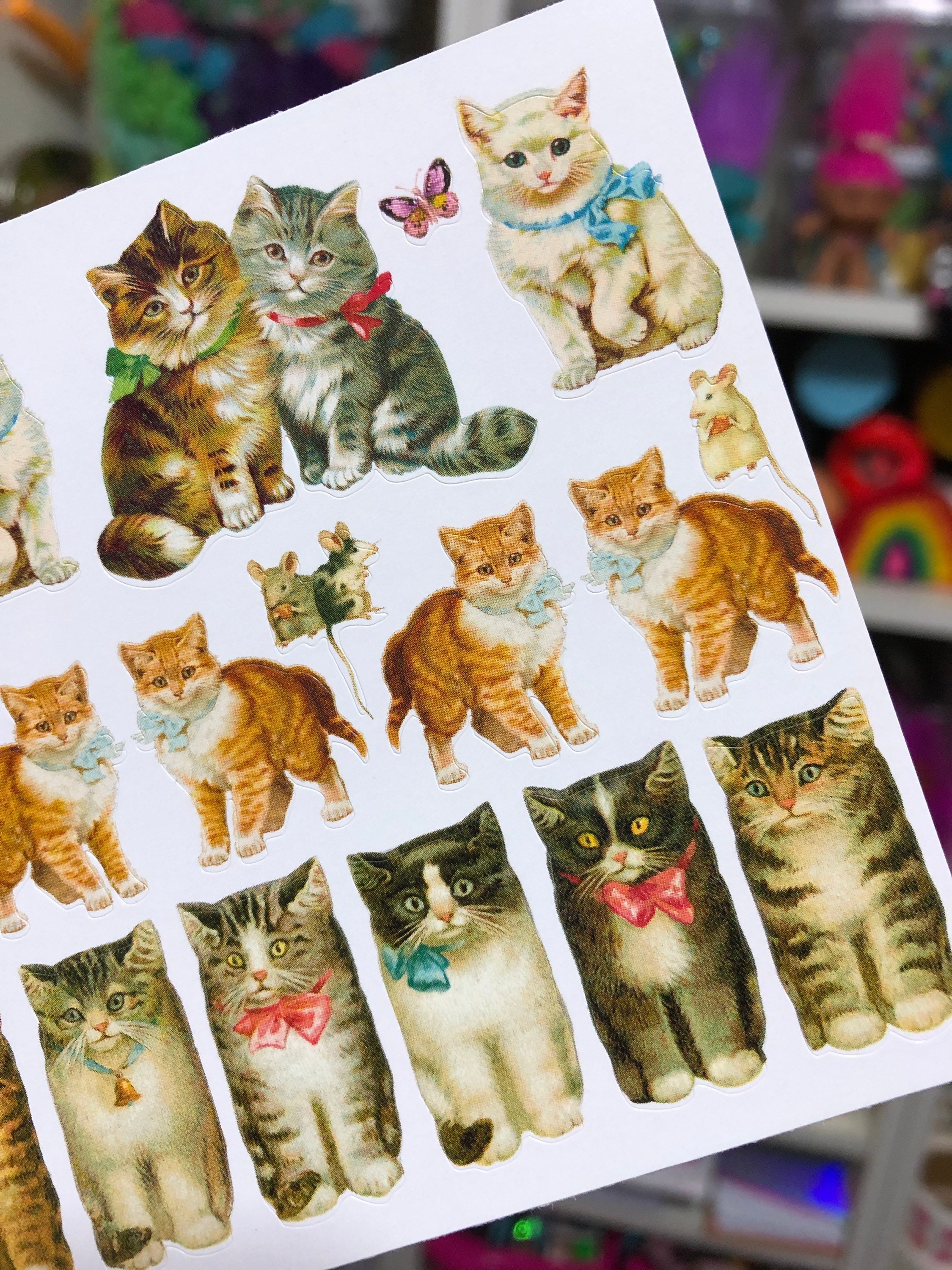 Pretty Kitty Cat Stickers Sheet - Etsy