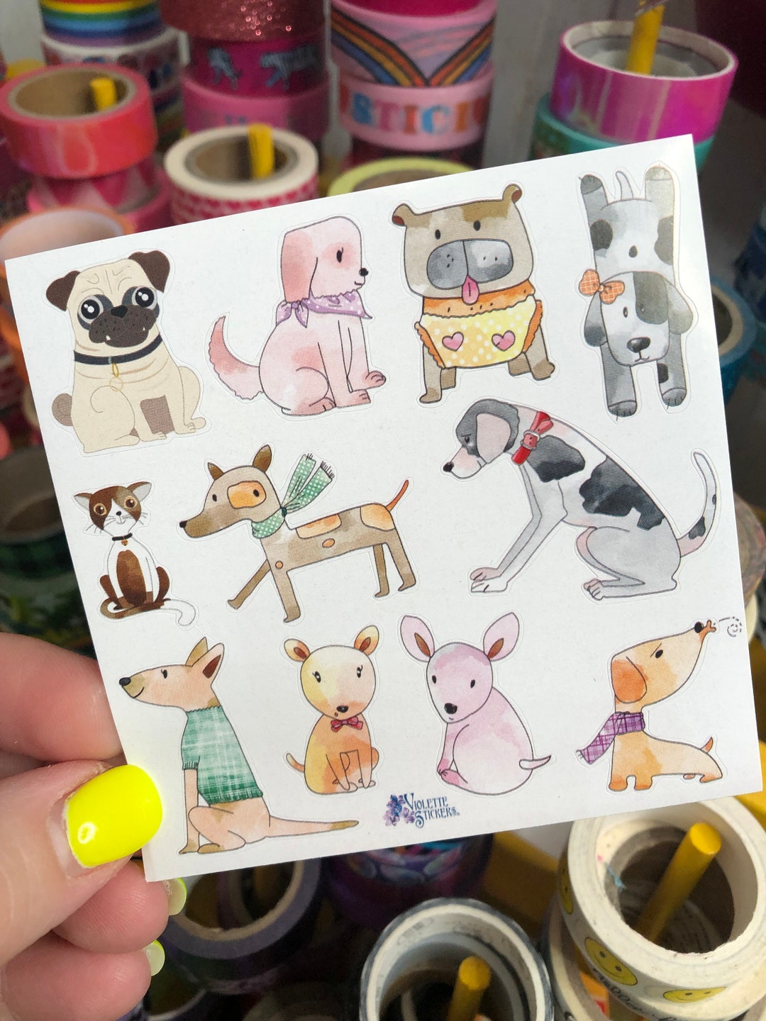 Sheet of Cute Dog Puppy Stickers - Etsy
