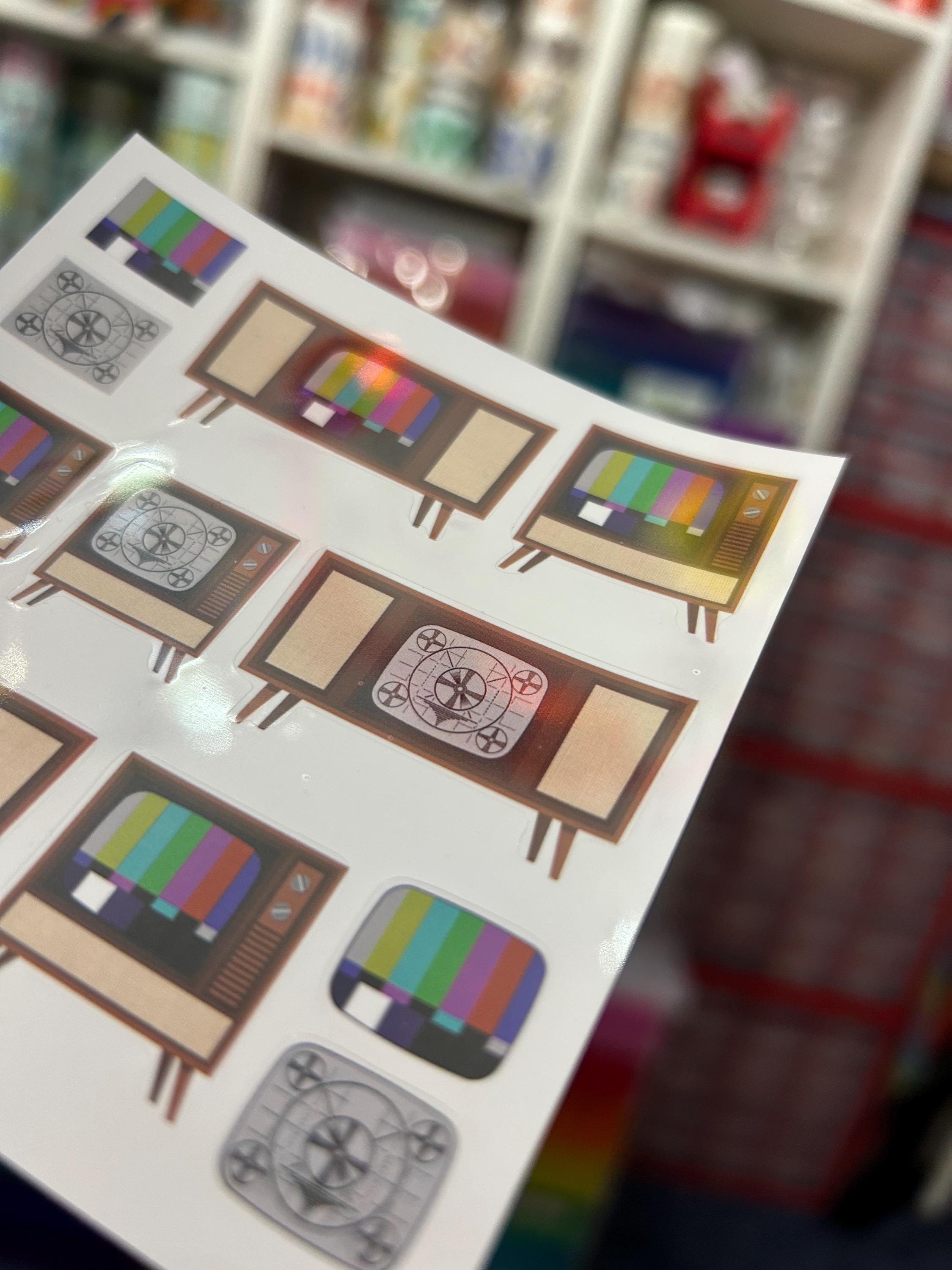 Tv Sticker Design Retro Television Set TV Stickers CRTV - Etsy