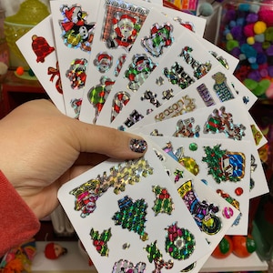 Huge Lot of 10 Sheets Vintage BJ Prism Christmas Holiday Stickers