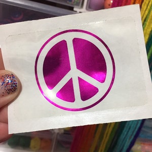 Rare Metallic Hot Pink Vintage Peace Sign Stickers from Grateful Dead Concert