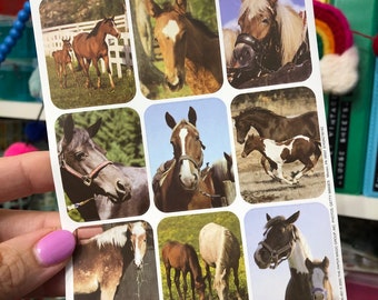 Full Sheet of Vintage Horse Stickers