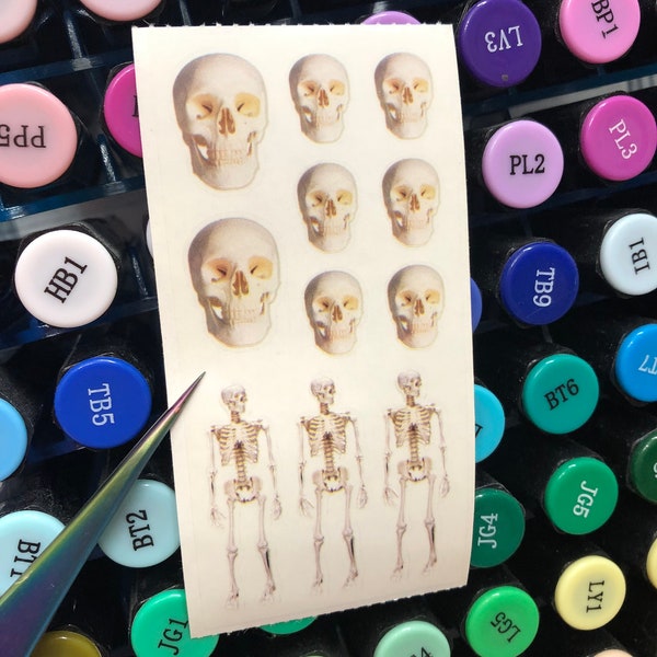 Vintage Halloween Skeleton Skull Stickers