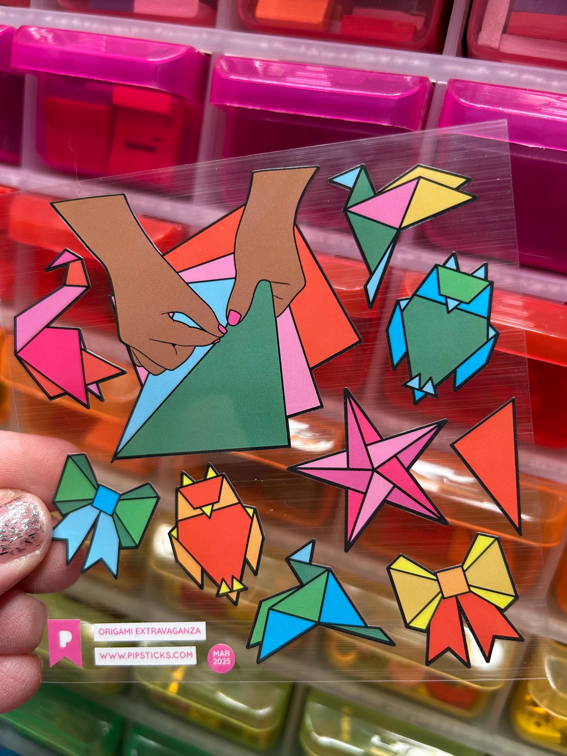 Origami Paper Folding Stickers - Etsy