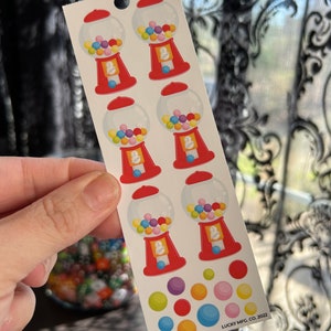 Strip of Gumball Machine Stickers - Waterproof Vinyl