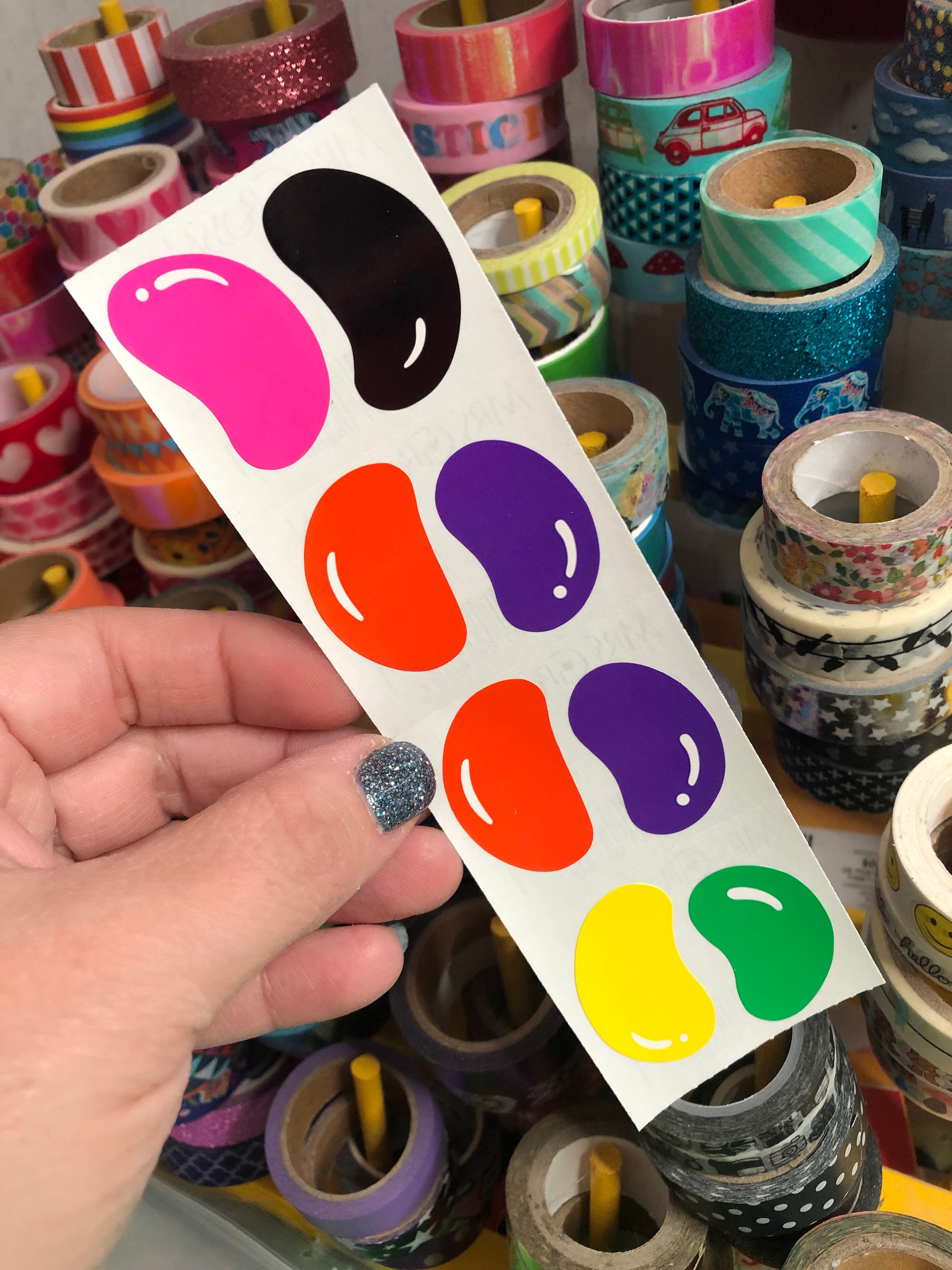 Rarest Sticker Bean Rare Vintage Large Jelly Bean Stickers Mrs. Grossman's Easter 1981 - Etsy