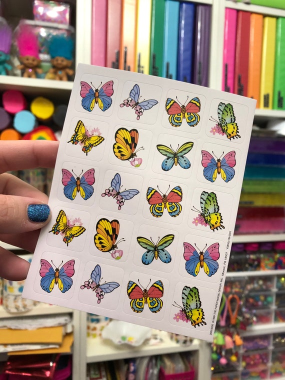 Full Sheet of Vintage Butterfly Stickers - Etsy