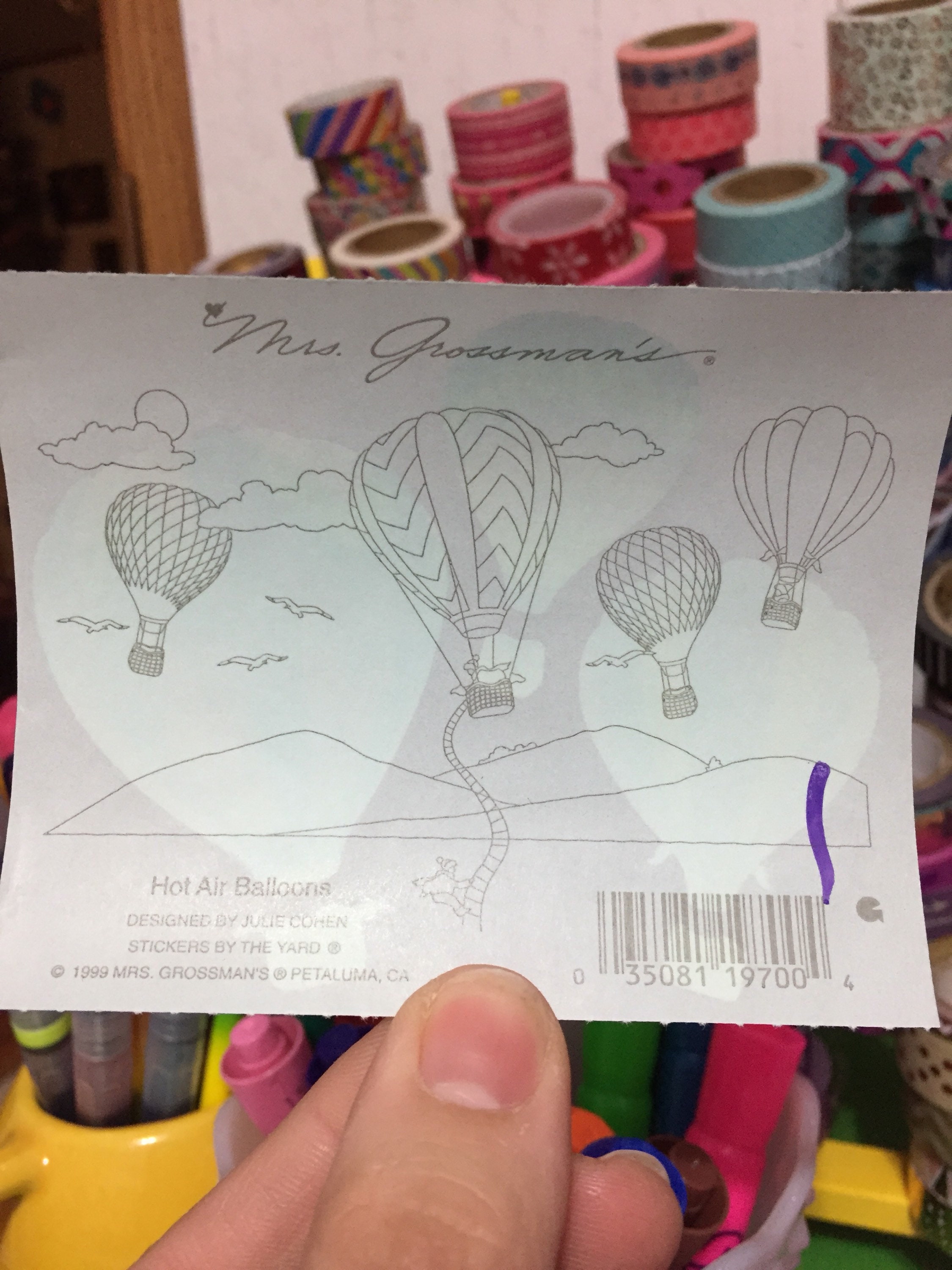 ハンドメイド画像 Big Vintage Hot Air Balloon Stickers Rainbow - Etsy