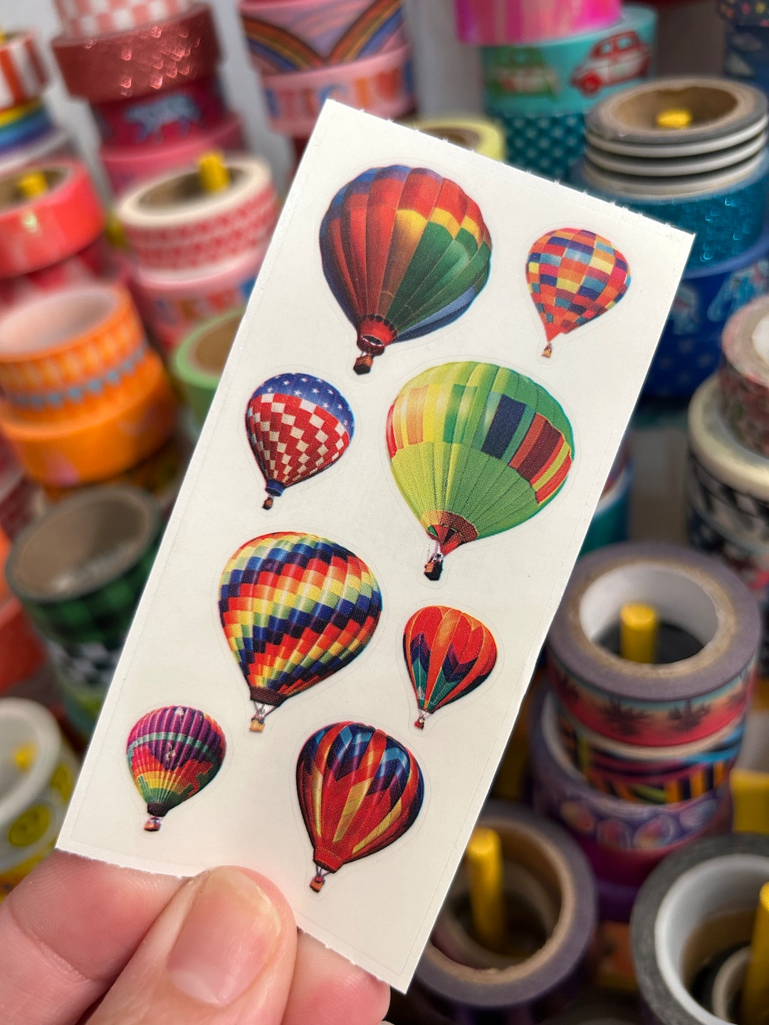 Vintage Rainbow Hot Air Balloon Stickers - Etsy