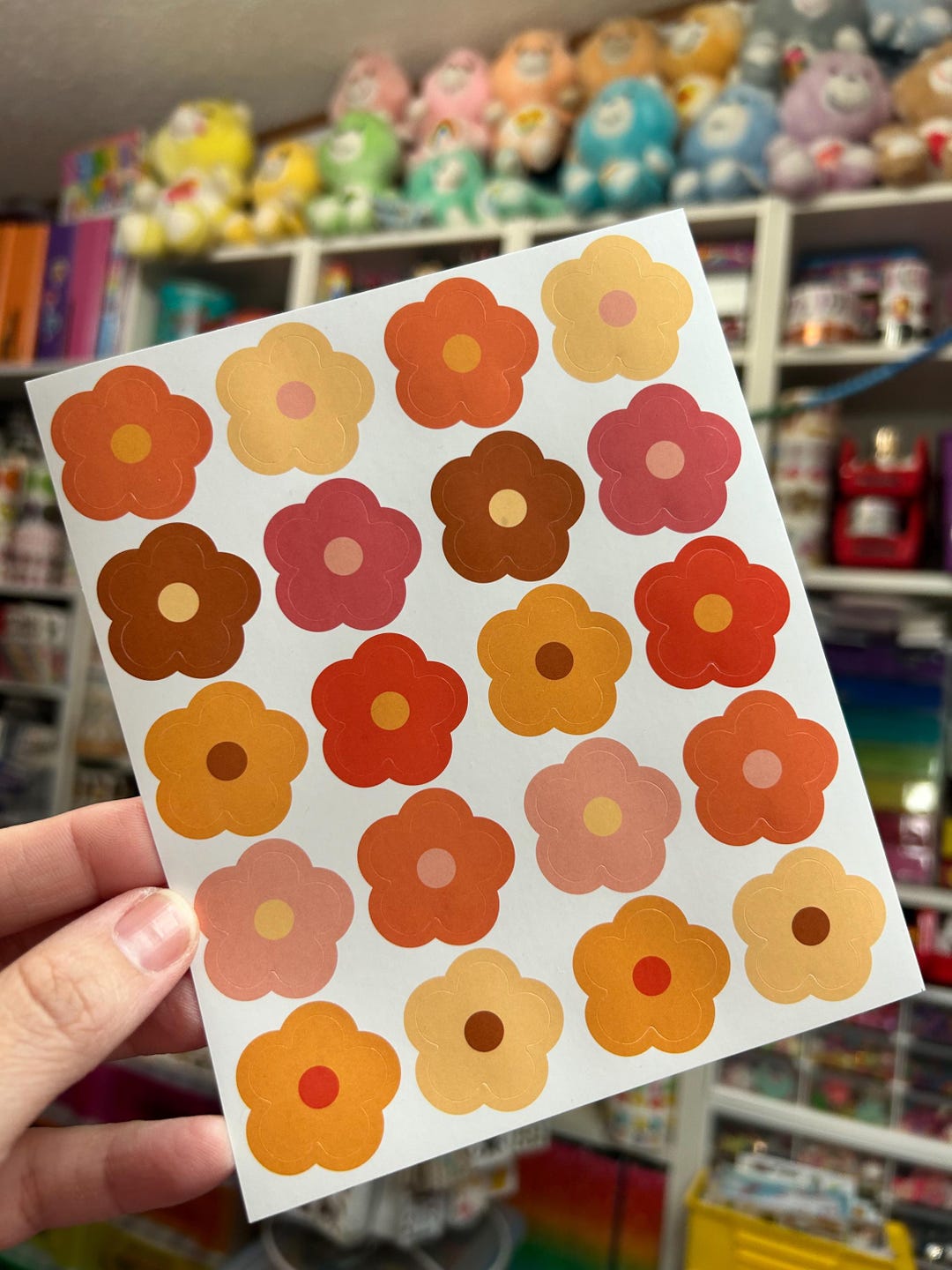 Sheet of Retro Daisy Flower Power Stickers - Etsy