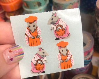 Vintage Kromekote Mr and Mrs Mouse Stickers