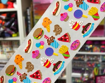 Rare Vintage Kromekote Sandylion Junk Food Stickers Discontinued