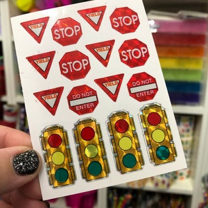 Rare Vintage Prism Street Stop Sign Light Stickers