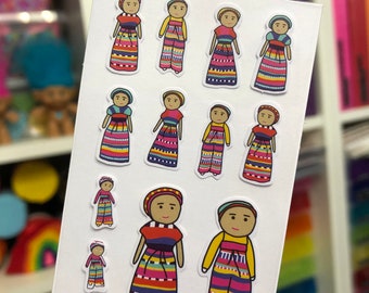 Sheet of Worry Doll Stickers