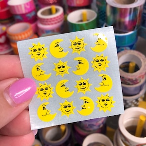 Rare Vintage Kromekote Sun Moon Celestial Stickers
