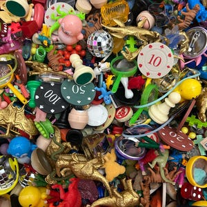 BIG Trinket Mix in a Bag - Miniatures Souvenirs Mini Toys Tiny Things Trinket Shelf Treasure Surprise Crow Confetti