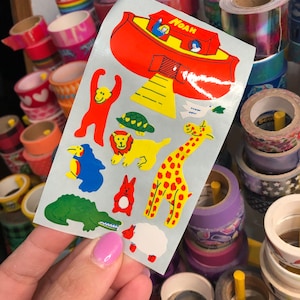 Vintage Noah&#39;s Ark Animal Stickers Kromekote