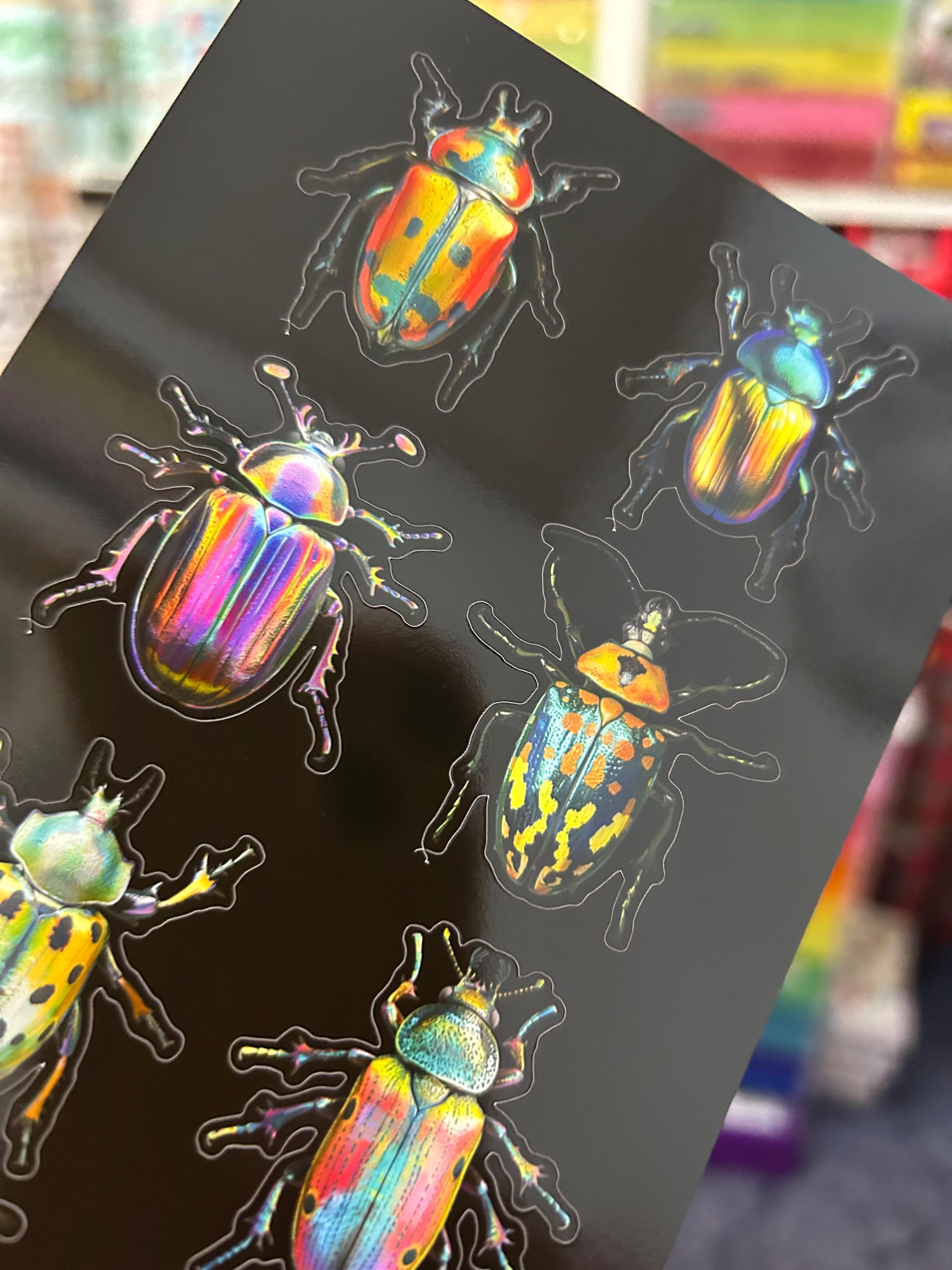 Giant Rainbow Beetle Bug Stickers Sheet - Etsy