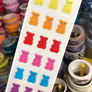 Strip of Rainbow Gummy Bear Stickers