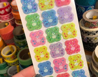 Kawaii Rainbow Gummy Teddy Bear Stickers