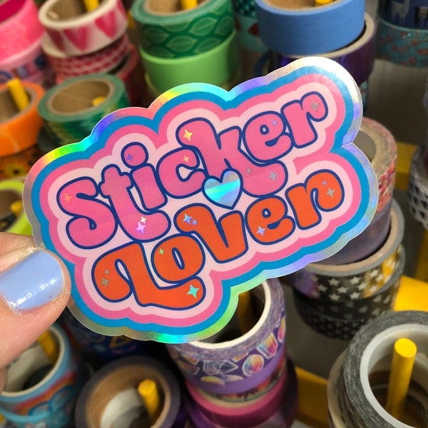 Holographic Rainbow Retro Sticker Lover Collector Sticker