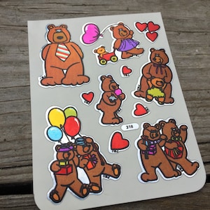 Vintage BJ Bear Stickers - Sparkle Prism
