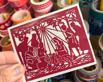 Rare Large Vintage Mrs. Grossman's Laser Cut Nativity Scene Sticker
