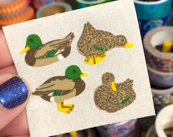 Vintage Fuzzy Mallard Duck Stickers