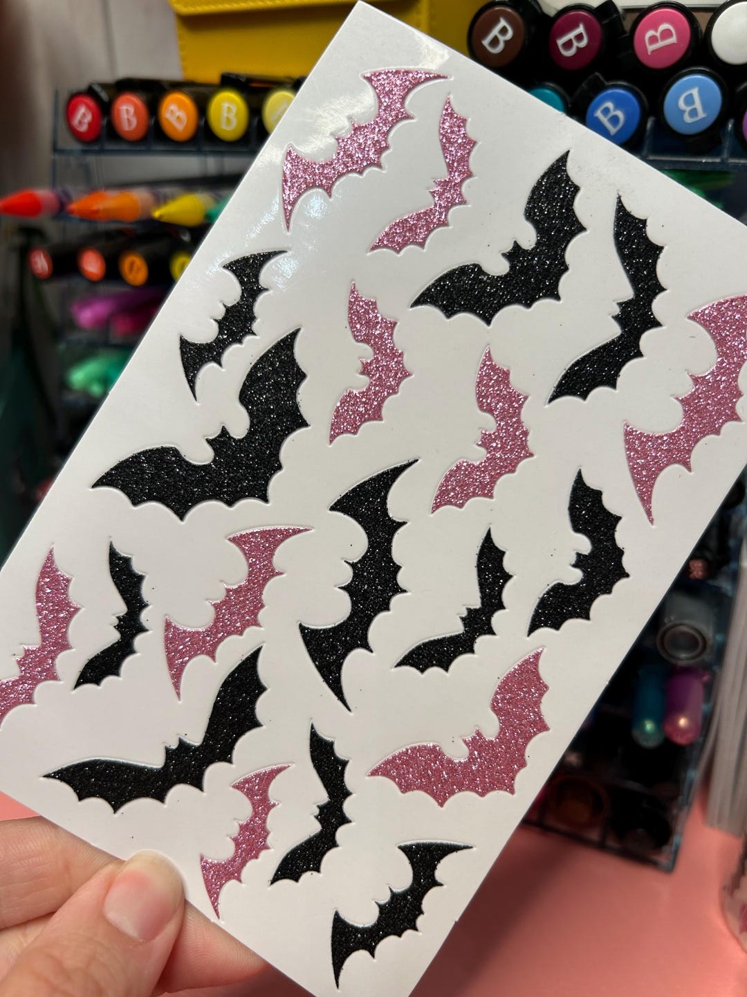 Glitter Sparkle Bat Stickers Halloween Spooky Sheet - Etsy
