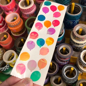 Vintage Opal Party Balloon Stickers Mrs. Grossman's Iridescent Stickers by the Yard