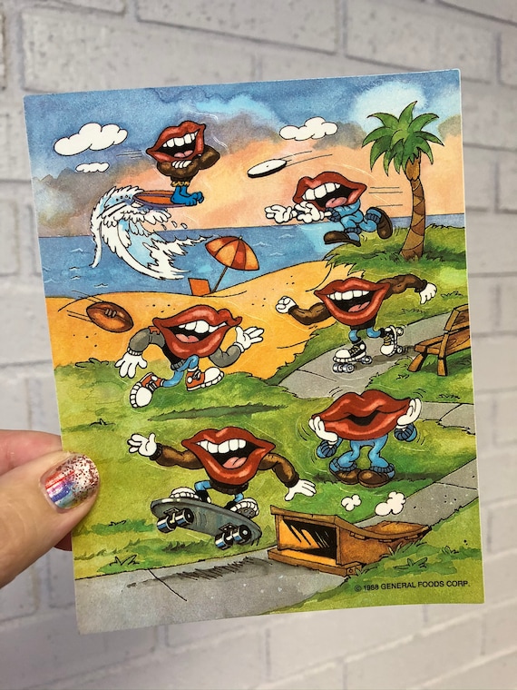 Vintage 1988 Tang Trio Mouth Stickers - Read My Lips! - Etsy