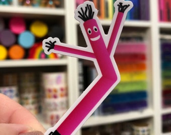Pink Wacky Waving Arm Man Sky Dancer Tube Air Puppet Sticker