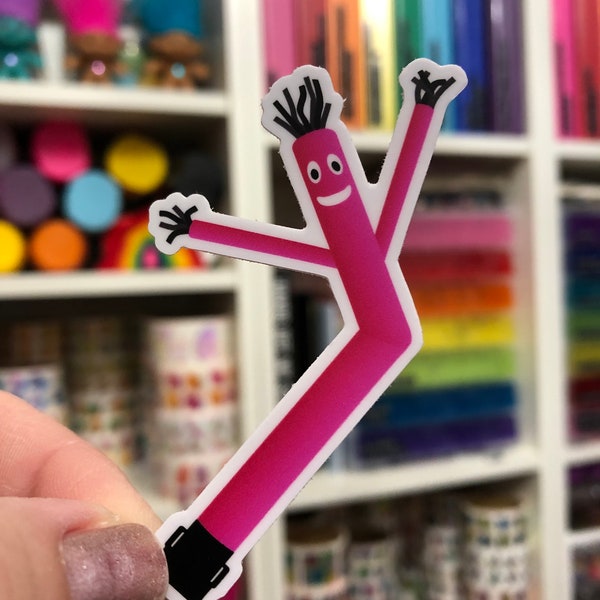 Pink Wacky Waving Arm Man Sky Dancer Tube Air Puppet Sticker